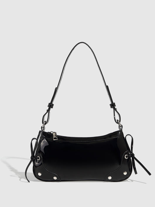 Bolso Bandolera Cuadrado Pequeño con Doble Moño - Diseño Minimalista Liso - Image 23