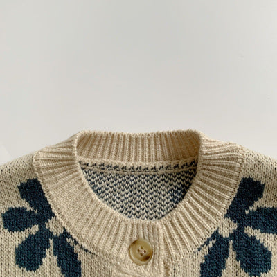 Chaleco Tejido Flores Retro Estilo Coreano para Niños - Image 8