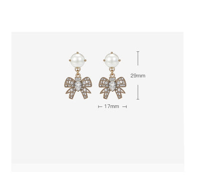 Aretes Vintage de Perla con Moño - Elegancia Premium - Image 5