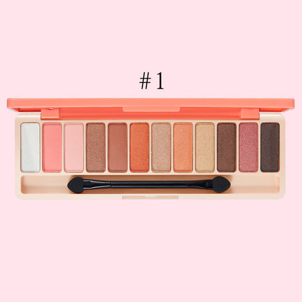 Paleta de Sombras 12 Colores Tonos Nude - Maquillaje Principiantes