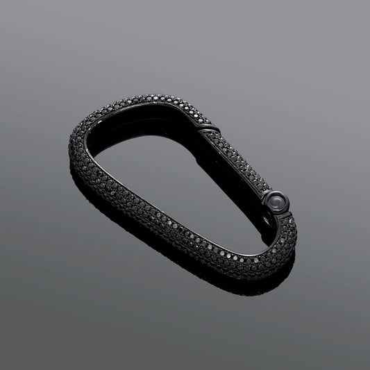 Llavero para Hombre Negro Elegante con Circonita Brillante