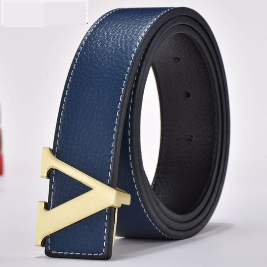 Cinturón de Cuero para Hombre con Hebilla de Letras - Estilo Moderno - Image 8
