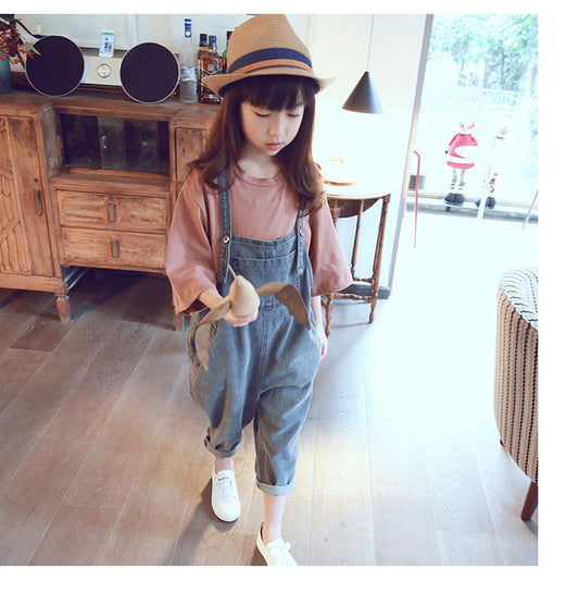 Overol Harem Casual Infantil de Moda Simple