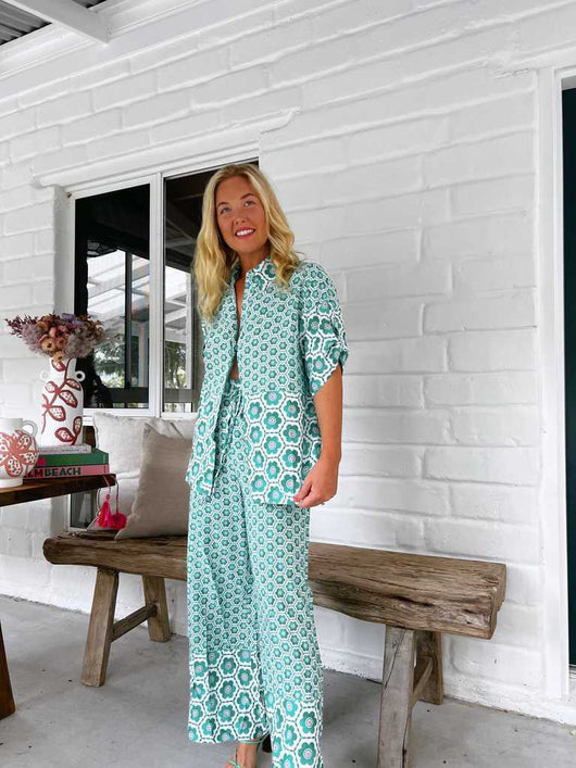 Conjunto Estampado de Moda Casual: Camisa + Pantalón Ancho - Image 13