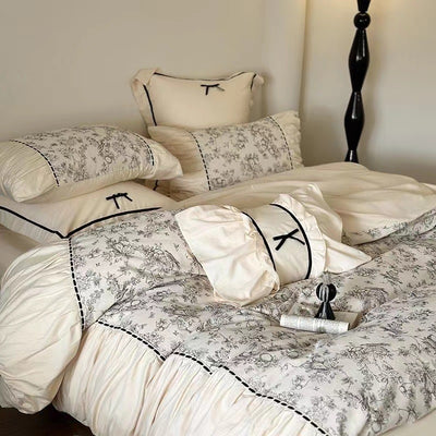 Juego de Cama Vintage Francés Térmico de 4 Piezas con Encaje - Image 6