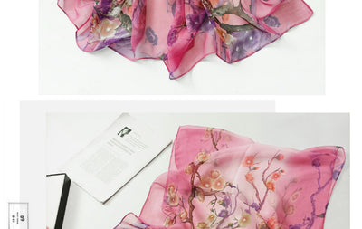 Pañuelo Playa Protección Solar Flor de Cerezo - Ligero y Suave para Mujer - Image 24