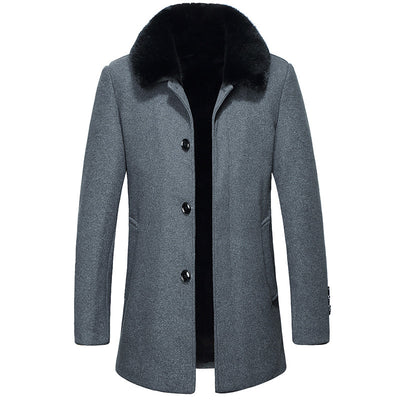Abrigo de Lana Premium con Cuello de Lana para Hombre - Image 10