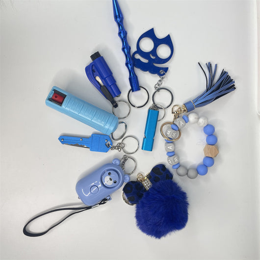 Set de Accesorios de Lana: Pulsera, Bolsa y Llavero