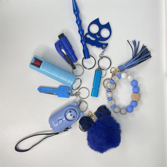 Set de Accesorios de Lana: Pulsera, Bolsa y Llavero
