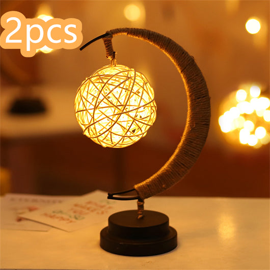 Lámpara Decorativa LED Luna con Ornamento de Hierro Forjado y Luz de Estrella - Image 8