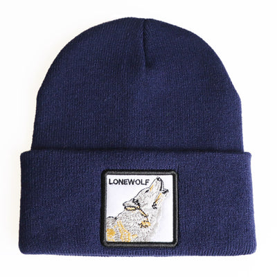 Gorro de Lana Tejido con Bordados de Animales para Invierno - Image 19