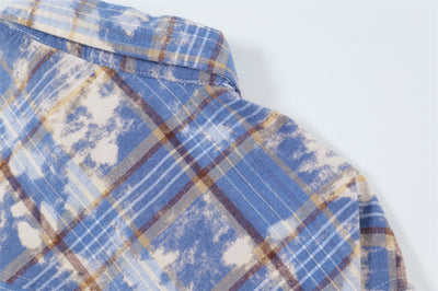 Camisa Tie-Dye a Cuadros para Hombre - Estilo Personalidad Fashion - Image 17
