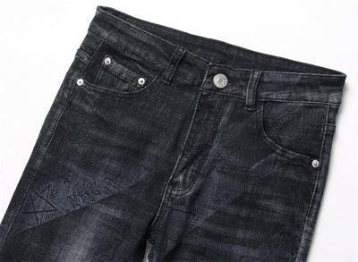 Pantalones Vaqueros Skinny Estampados para Hombre Cintura Media - Image 12