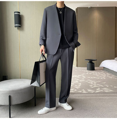 Traje Casual Hombre Estilo Coreano Moderno - Image 8
