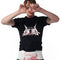 Camisa Estampada Slim Fit Negra de Manga Corta para Hombre
