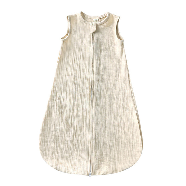Saco de Dormir de Algodón y Lino para Bebé - Diseño Chaleco Liso - Image 6