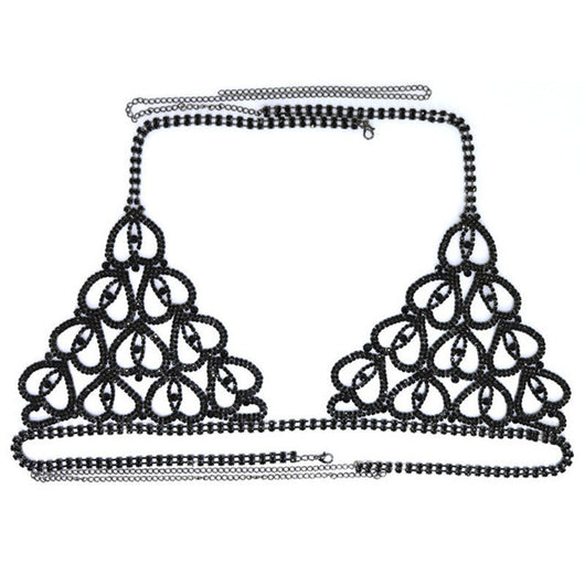 Bikini Sexy con Cadena de Cuerpo y Cristales en Forma de Corazón - Image 8