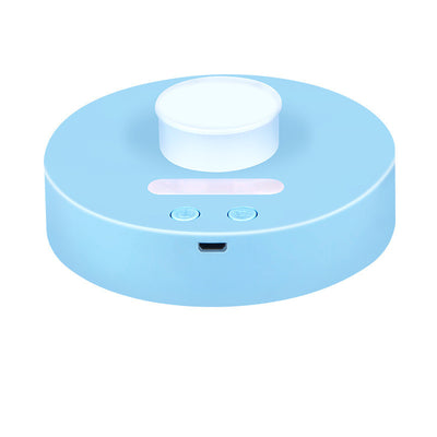 White round portable USB humidifier with a night light, single fog outlet, and two control buttons. - Image 7