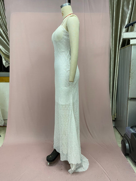 Vestido Elegante Ajustado con Lentejuelas Blancas para Mujer - Image 7