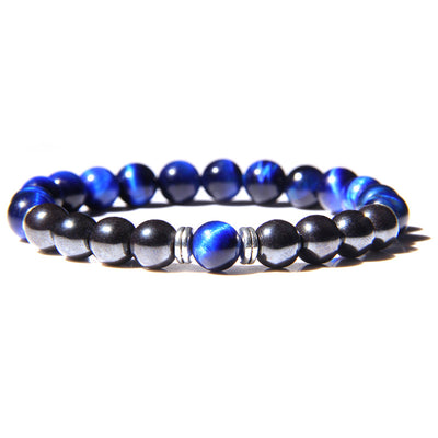 Pulsera Elástica para Hombre en Piedra Ojo de Tigre Natural - Image 14