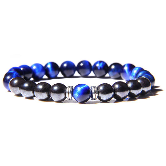 Pulsera Elástica para Hombre en Piedra Ojo de Tigre Natural - Image 14