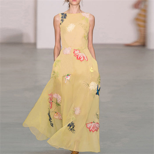 Vestido Slim Sin Mangas con Estampado y Cuello Redondo - Image 2