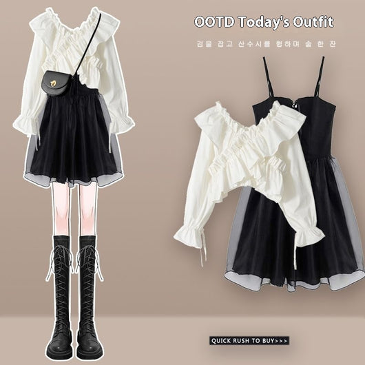Conjunto Falda Denim con Tirantes para Mujer - Set de 2 Piezas - Image 10