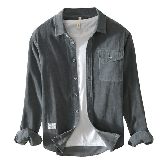 Camisa Casual Holgada de Algodón para Hombre - Diseño Moderno con Solapas y Mangas Largas - Image 7