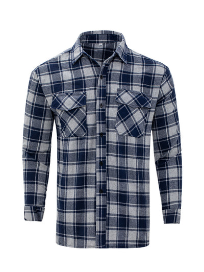 Camisa Manga Larga Cuadros con Solapa - Estilo Casual Moderno - Image 9