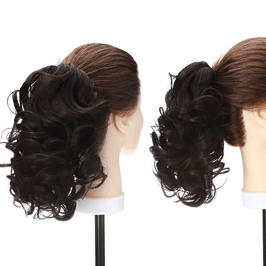 Peluca Coleta Rizada con Pinza - Extensión de Cabello Corto Estilo Pera - Image 7