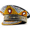 Gorro Plano Dorado con Diamantes para Fiestas y Carnavales