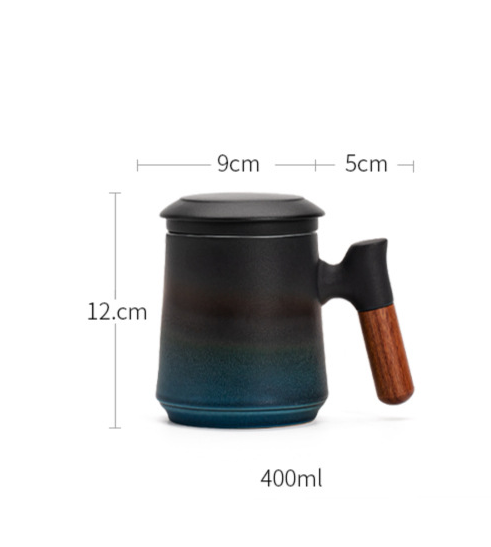 Taza de Cerámica con Filtro de Té y Asa de Madera - Image 10