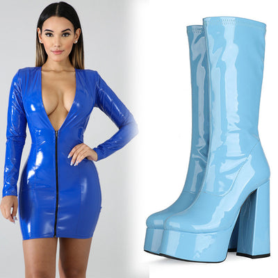 Botas de Charol con Tacón Super Alto y Punta Reforzada - Image 17