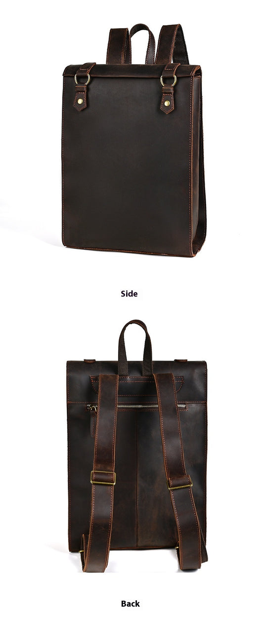 Mochila Vintage de Cuero Crazy Horse Grande para Hombre - Image 11