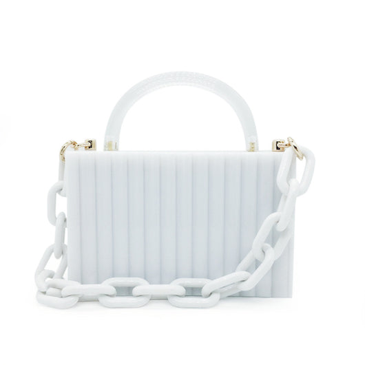 Bolso de Noche Cuadrado Transparente con Asa Acrílica y Patrón Vertical - Image 8
