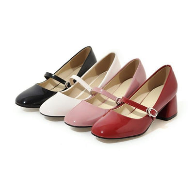 Zapatos de Tacón Medio con Punta Cuadrada para Mujer Tallas Grandes - Image 10
