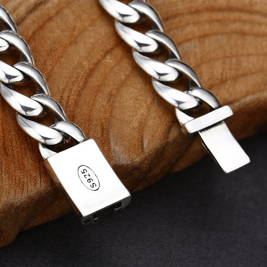 Pulsera Cubana de Plata 925 Estilo Nacional Brillo Espejo - Image 4
