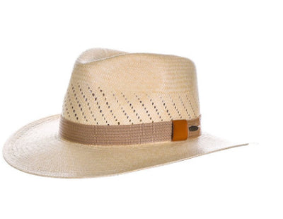 Sombrero Jazz de Paja con Cinta Rayada y Ala Plana - Image 8