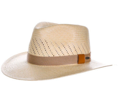 Sombrero Jazz de Paja con Cinta Rayada y Ala Plana - Image 8