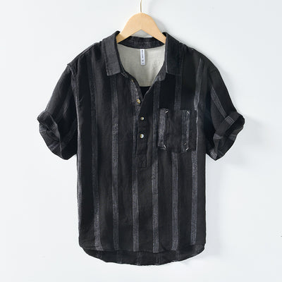 Camisa Manga Corta Hombre Algodón y Lino - Verano Fresco y Cómodo - Image 2