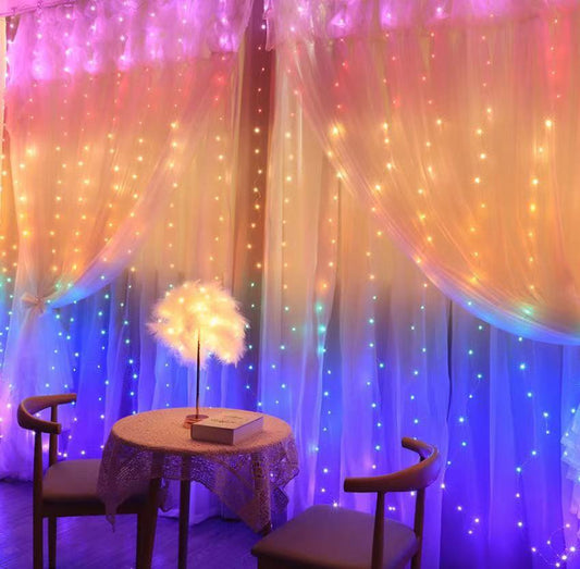 Luces de Cortina LED con Ganchos para Navidad, Bodas y Decoración