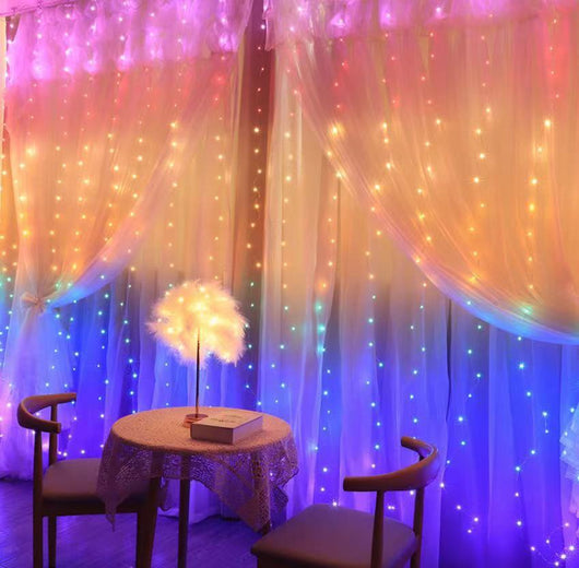 Luces de Cortina LED con Ganchos para Navidad, Bodas y Decoración