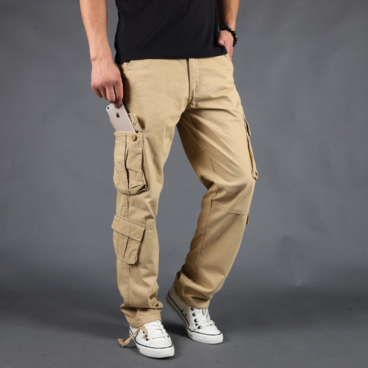 Pantalones de Trabajo Hombre Talla Grande Múltiples Bolsillos Corte Relajado - Image 12