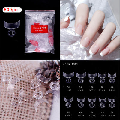 500 Uñas Postizas Borde Creciente Color Ciruela - Image 7