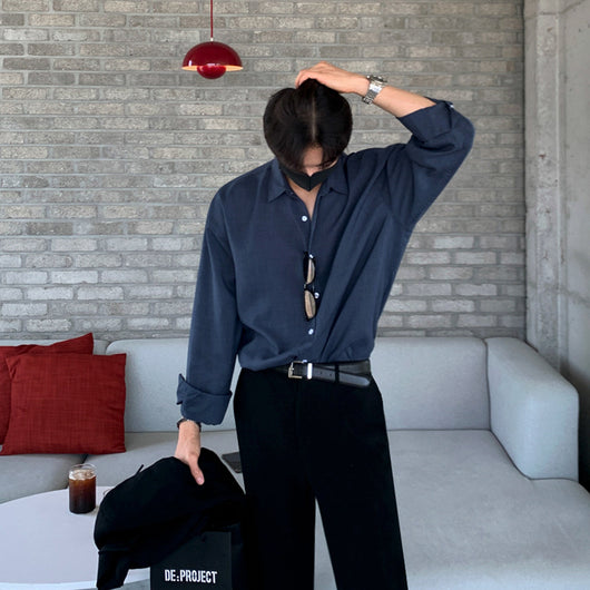 Camisa de Manga Larga Hombre Estilo Coreano Otoño - Image 2