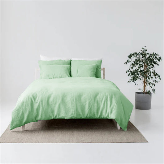 Juego de Cama Nórdico Minimalista en Lino Natural de 4 Piezas - Image 11