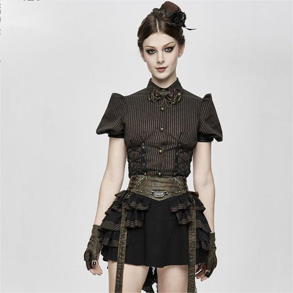 Faldas Vintage Steampunk para Mujer con Cintura Broncead