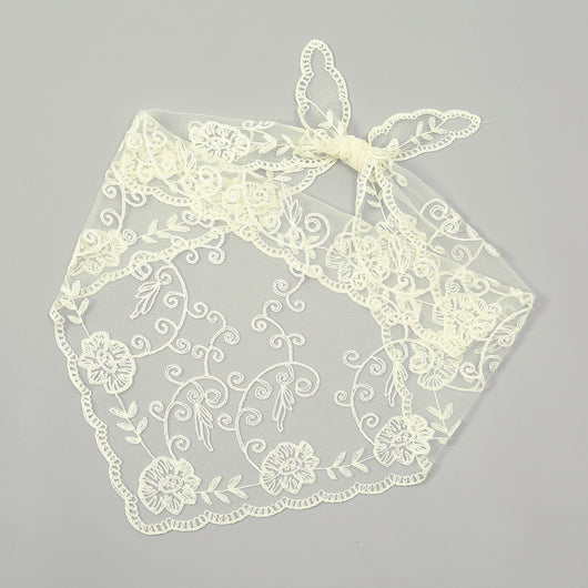 Velo de Novia con Encaje Floral Triangular - Accesorio Nupcial Elegante - Image 11