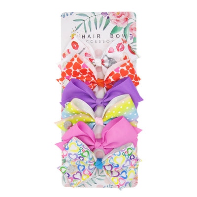 Set de Broches para Cabello con Moño de Corazón para Niñas - Image 3