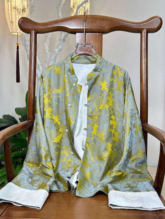 Abrigo Oversized de Seda Entrelazada para Mujer - Image 12